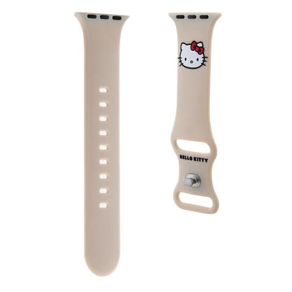 Hello Kitty Apple Watch 38/40/41/42mm Armband Liquid Silicone Beige