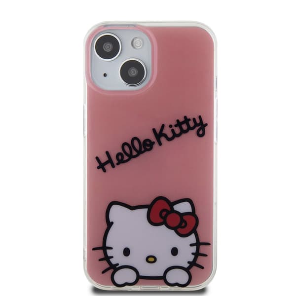 Hello Kitty iPhone 15 Kuori Daydreaming Crossbody Vaaleanpunainen