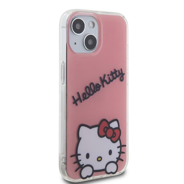 Hello Kitty iPhone 15 Kuori Daydreaming Crossbody Vaaleanpunainen