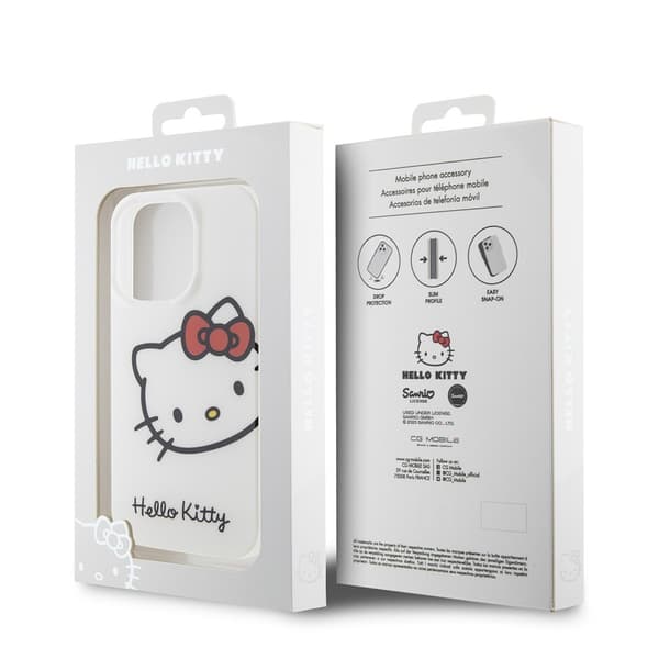 Hello Kitty iPhone 15 Pro Skal Kitty Logo Vit