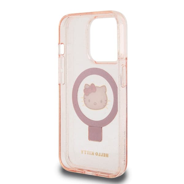 Hello Kitty iPhone 15 Pro Max Kuori Ring Stand MagSafe Vaaleanpunainen