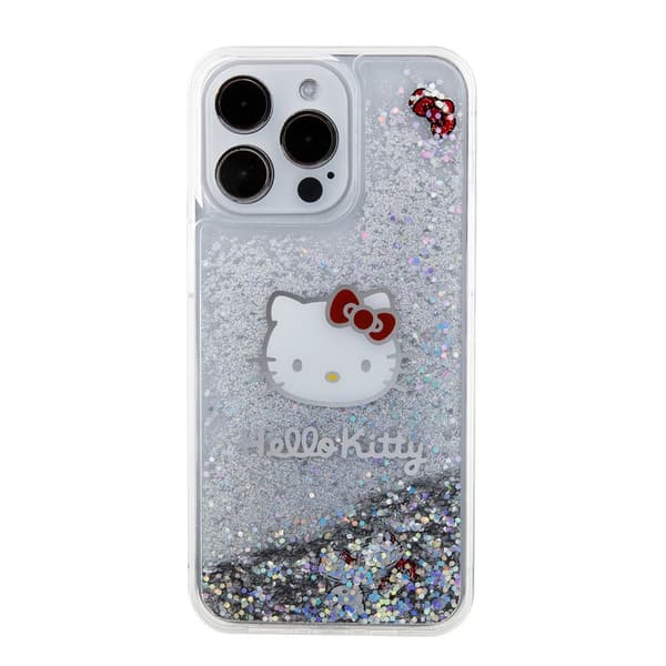 Hello Kitty iPhone 15 Pro Max Kuori Liquid Glitter Translucent
