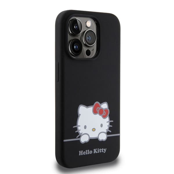 Hello Kitty iPhone 15 Pro Skal Liquid Silicone Svart