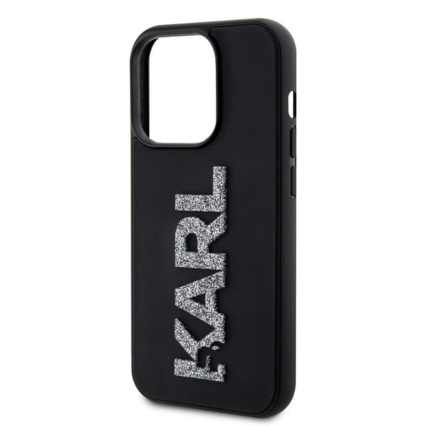 Karl Lagerfeld iPhone 15 Pro Kuori 3D Rubber Karl Musta