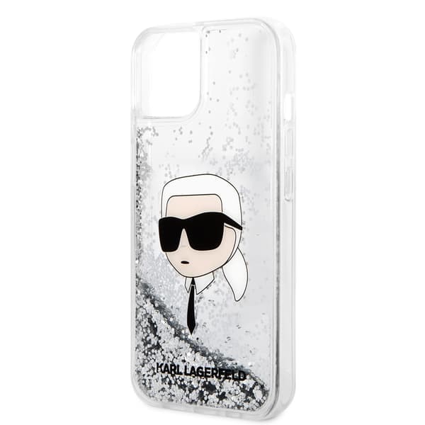 Karl Lagerfeld iPhone 15 Cover Liquid Glitter NFT Karl Sølv