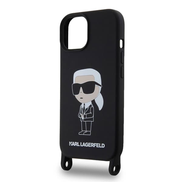 Karl Lagerfeld iPhone 15 Cover Ikonik Crossbody Sort