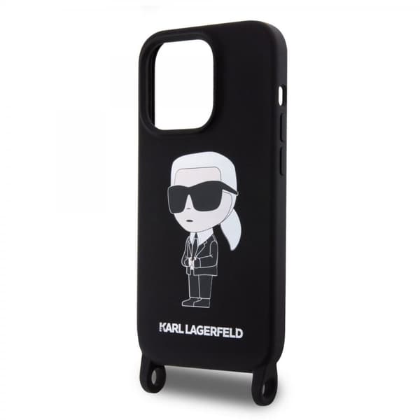 Karl Lagerfeld iPhone 15 Cover Ikonik Crossbody Sort