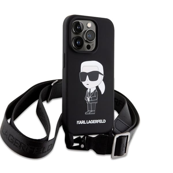 Karl Lagerfeld iPhone 15 Pro Cover Ikonik Crossbody Sort
