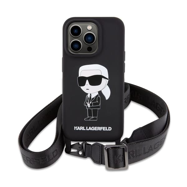Karl Lagerfeld iPhone 15 Pro Cover Ikonik Crossbody Sort