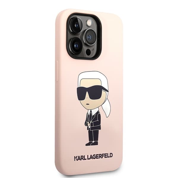 Karl Lagerfeld iPhone 15 Pro Kuori Ikonik NFT Vaaleanpunainen
