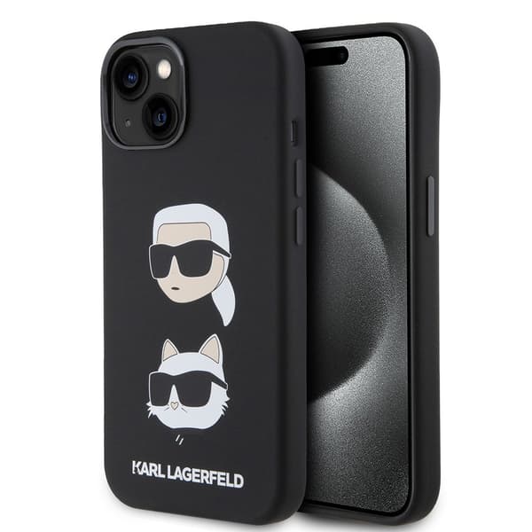Karl Lagerfeld iPhone 15 Cover Karl & Choupette Sort