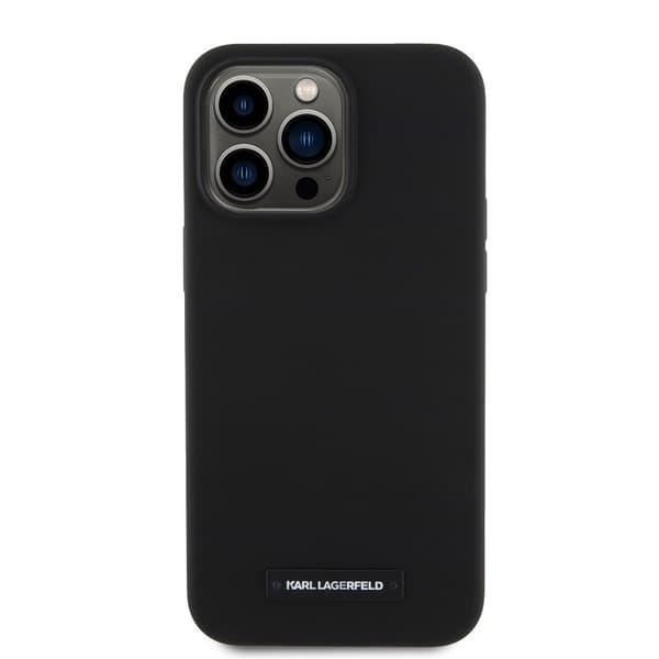 Karl Lagerfeld iPhone 15 Pro Max Kuori Liquid Silicone MagSafe Musta