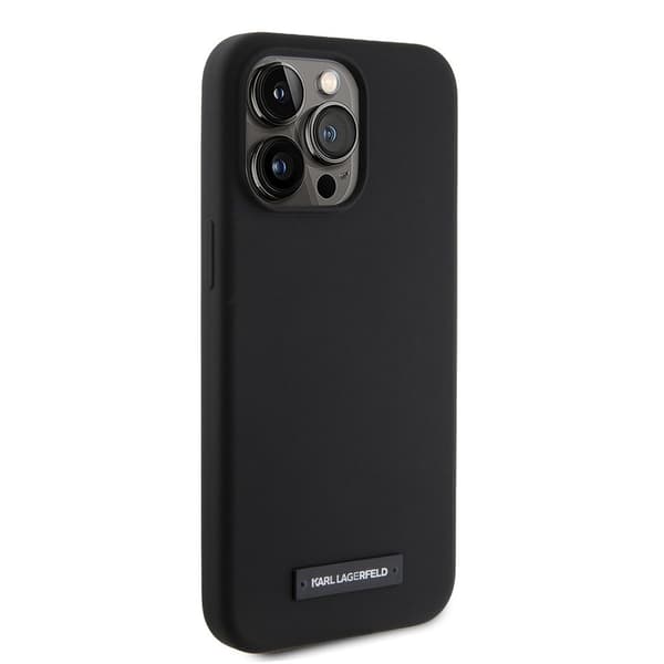 Karl Lagerfeld iPhone 15 Pro Max Kuori Liquid Silicone MagSafe Musta