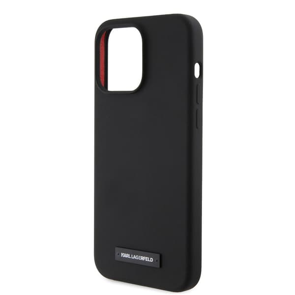 Karl Lagerfeld iPhone 15 Pro Max Kuori Liquid Silicone MagSafe Musta