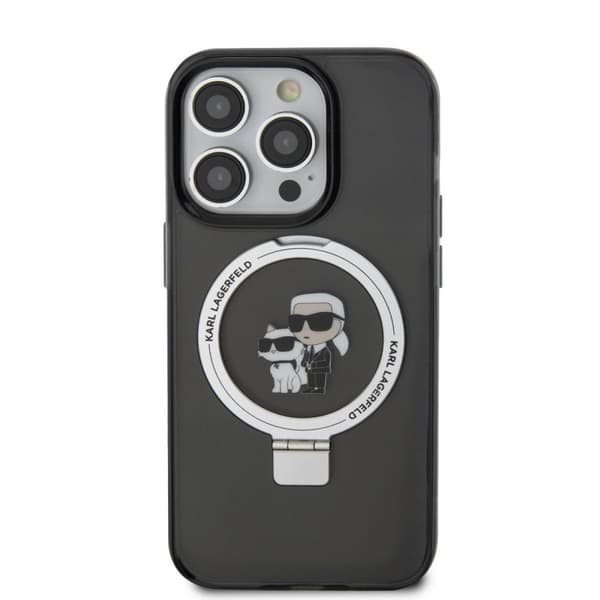 Karl Lagerfeld iPhone 15 Skal Ring Stand MagSafe Svart