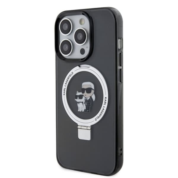 Karl Lagerfeld iPhone 15 Skal Ring Stand MagSafe Svart