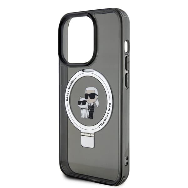 Karl Lagerfeld iPhone 15 Skal Ring Stand MagSafe Svart