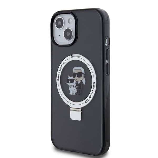 Karl Lagerfeld iPhone 15 Skal Ring Stand MagSafe Svart