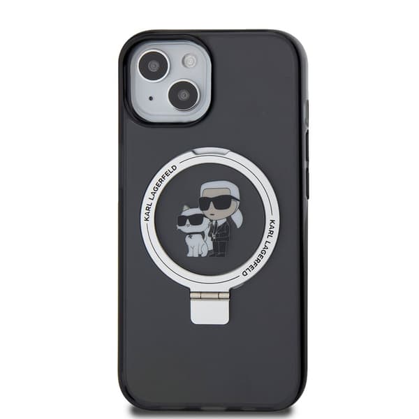 Karl Lagerfeld iPhone 15 Skal Ring Stand MagSafe Svart