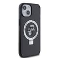 Miniatyrbild 11 av 11: Karl Lagerfeld iPhone 15 Skal Ring Stand MagSafe Svart