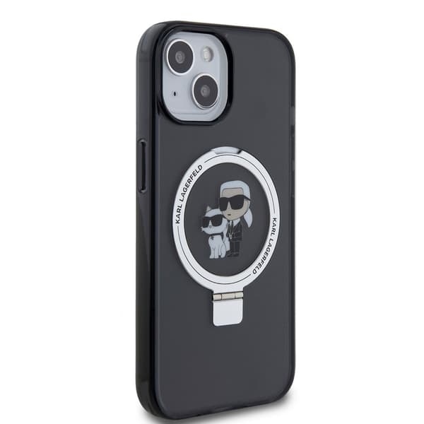 Karl Lagerfeld iPhone 15 Skal Ring Stand MagSafe Svart