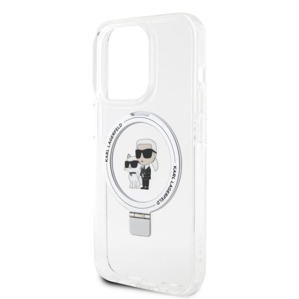 Karl Lagerfeld iPhone 15 Skal Ring Stand MagSafe Vit