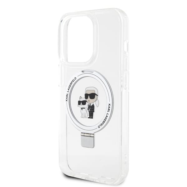 Karl Lagerfeld iPhone 15 Pro Skal Ring Stand MagSafe Vit
