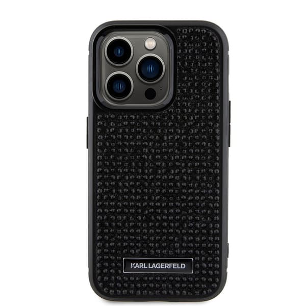 Karl Lagerfeld iPhone 15 Pro Kuori Rhinestone Musta