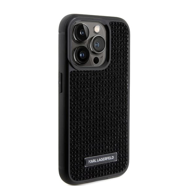Karl Lagerfeld iPhone 15 Pro Kuori Rhinestone Musta