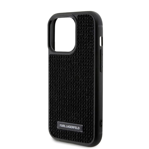 Karl Lagerfeld iPhone 15 Pro Kuori Rhinestone Musta