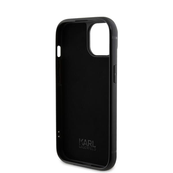 Karl Lagerfeld iPhone 15 Cover Rhinestone Sølv
