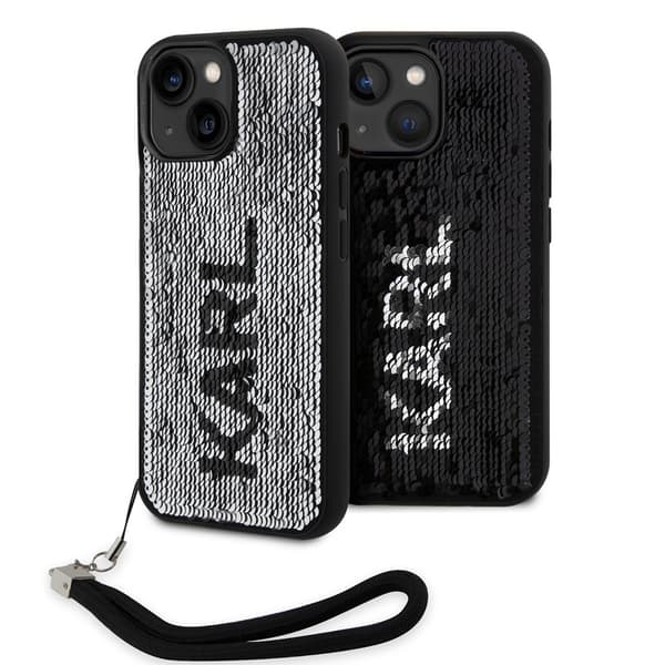 Karl Lagerfeld iPhone 15 Skal Sequin Svart