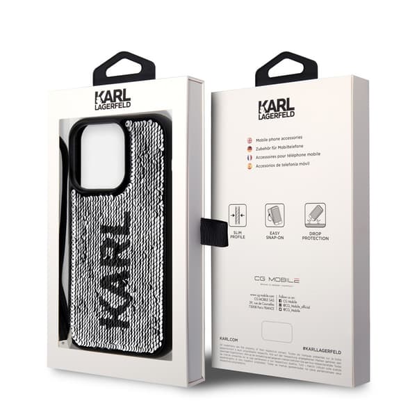 Karl Lagerfeld iPhone 15 Pro Skal Sequin Svart