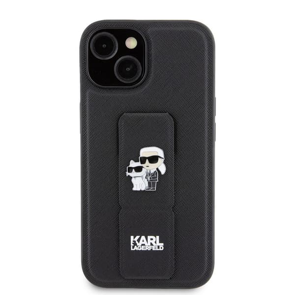 Karl Lagerfeld iPhone 15 Skal Grip Stand Function Svart