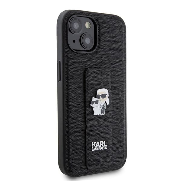 Karl Lagerfeld iPhone 15 Skal Grip Stand Function Svart