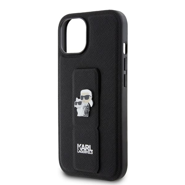 Karl Lagerfeld iPhone 15 Skal Grip Stand Function Svart