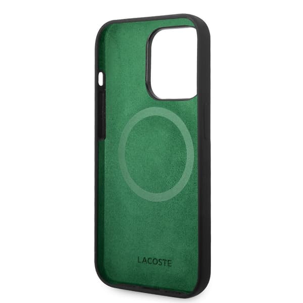 Lacoste iPhone 15 Pro Max Kuori Croc Logo MagSafe Musta