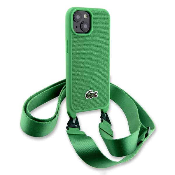 Lacoste iPhone 15 Kuori Petit Pique Logo Strap Vihreä