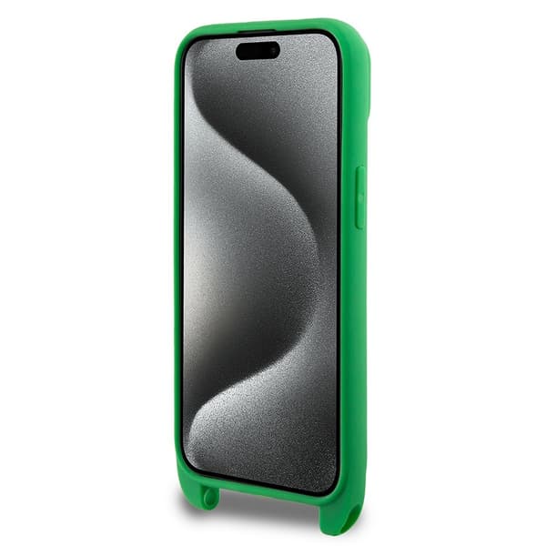 Lacoste iPhone 15 Kuori Petit Pique Logo Strap Vihreä