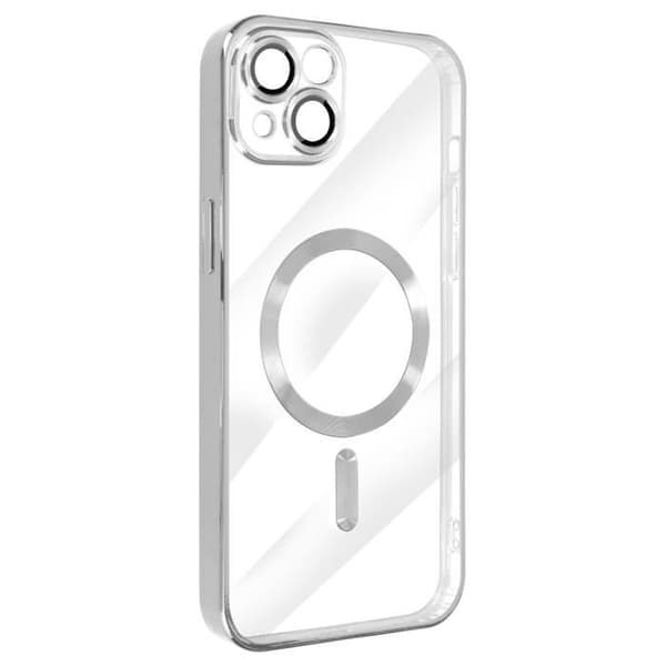 MagSafe iPhone 14 Fodral Silikon Silver Magsafe Fodral