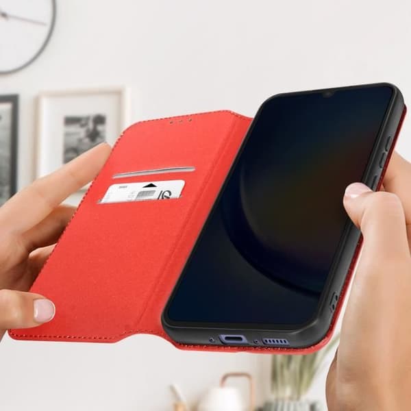 Plånboksfodral som är kompatibelt med Samsung Galaxy A34 5G Red Flip-fodral