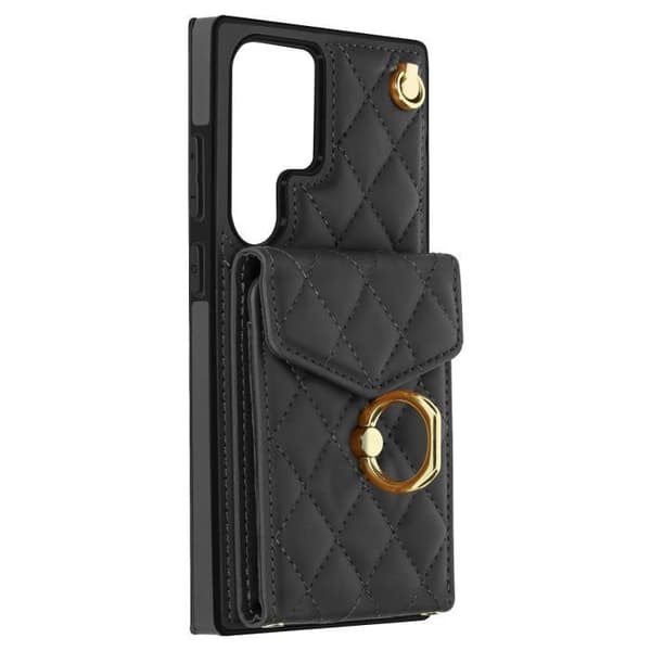 AVIZAR Fodral till Samsung Galaxy S23 Ultra - Plånbok Back Ring Support Svart