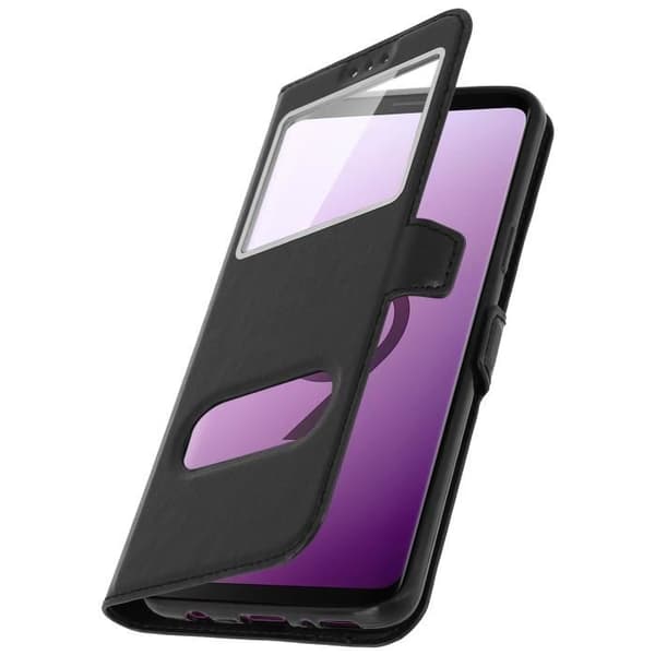 Hölster för Samsung Galaxy S9 - AVIZAR - Silikon Gel Skal - Ekoskinn - Svart - Mjuk