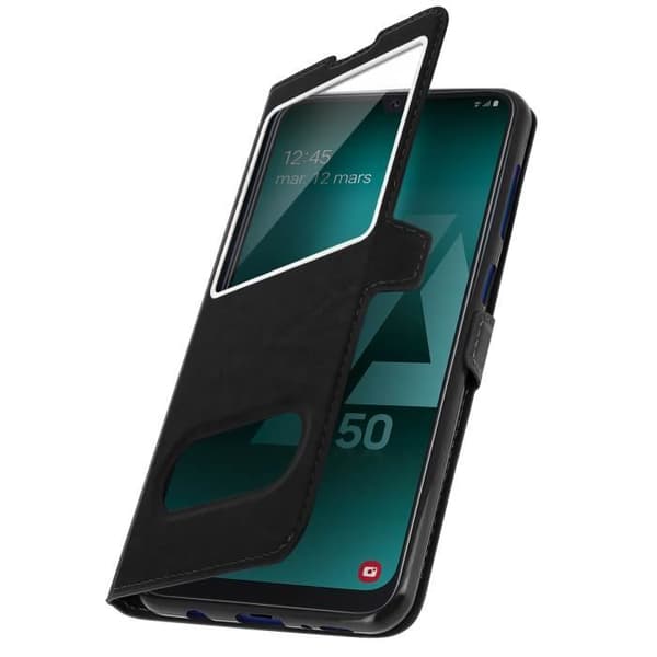 Hölster för Samsung Galaxy A50 - AVIZAR - Mjuk Skal - Heltäckande Skydd - Ställfunktion - Svart