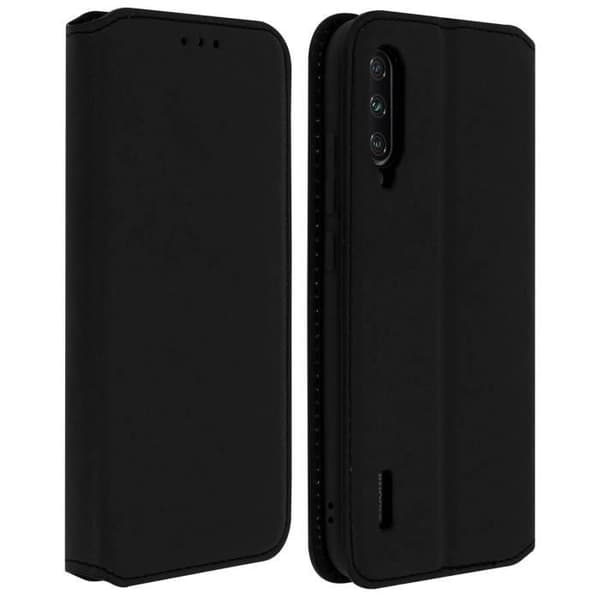 Housse - AVIZAR - Xiaomi Mi A3 - Folio Plånbok - Ekologisk Läder Svart - Stödfunktion