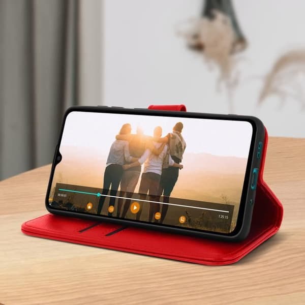 Skyddsfodral - AVIZAR - Xiaomi Redmi 9A - Röd - Kortfack - Videostöd