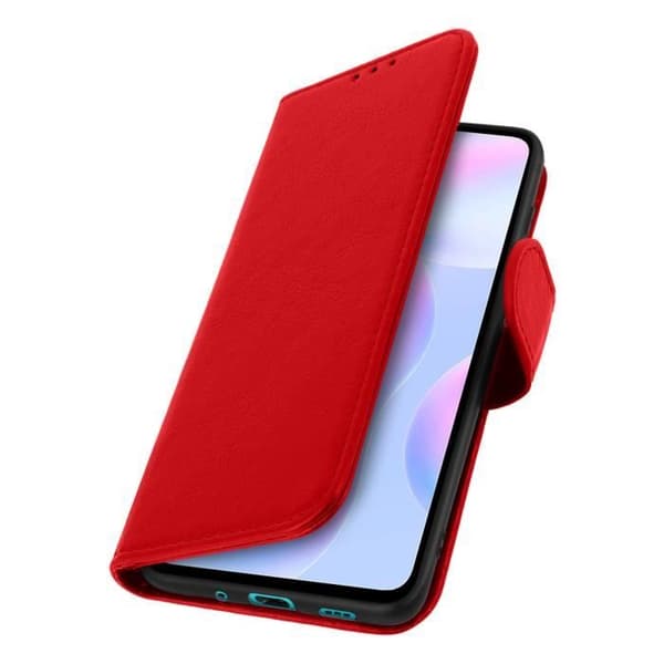 Skyddsfodral - AVIZAR - Xiaomi Redmi 9A - Röd - Kortfack - Videostöd