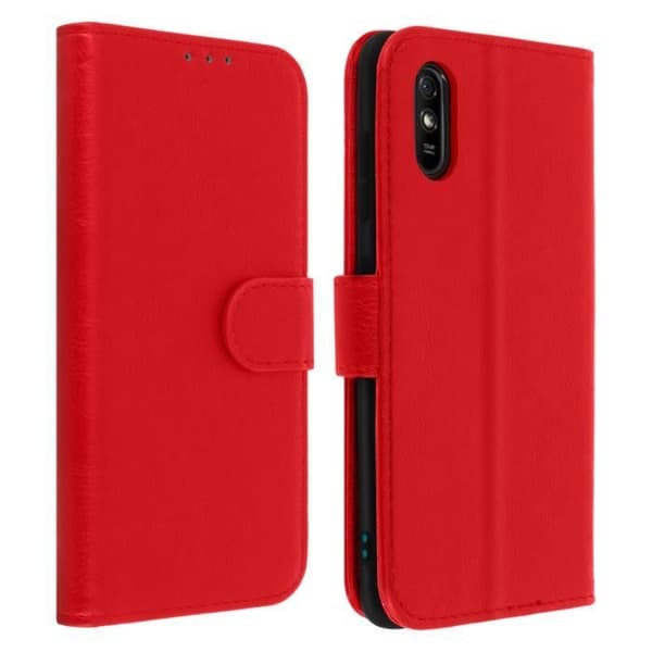 Skyddsfodral - AVIZAR - Xiaomi Redmi 9A - Röd - Kortfack - Videostöd