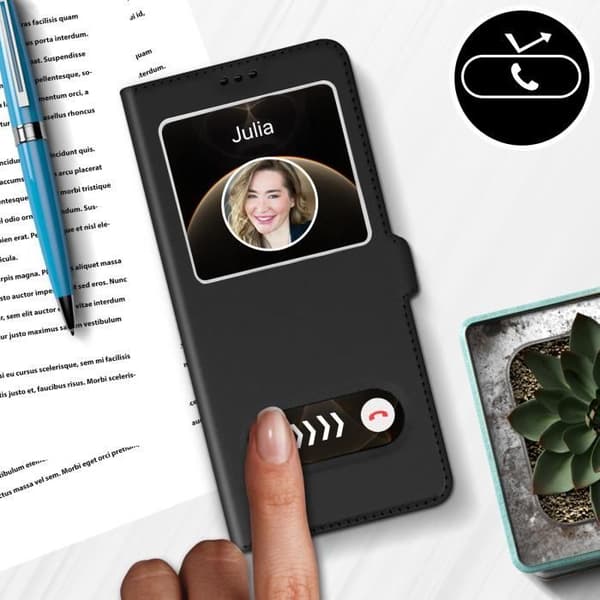 Skal Apple iPhone 12 / 12 Pro Full Body Dubbelfönster Videostöd Svart Svart