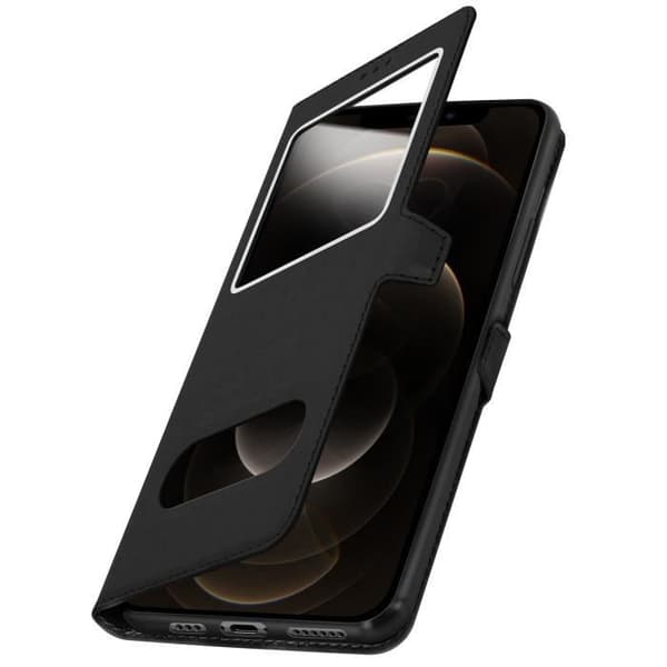 Skal Apple iPhone 12 / 12 Pro Full Body Dubbelfönster Videostöd Svart Svart